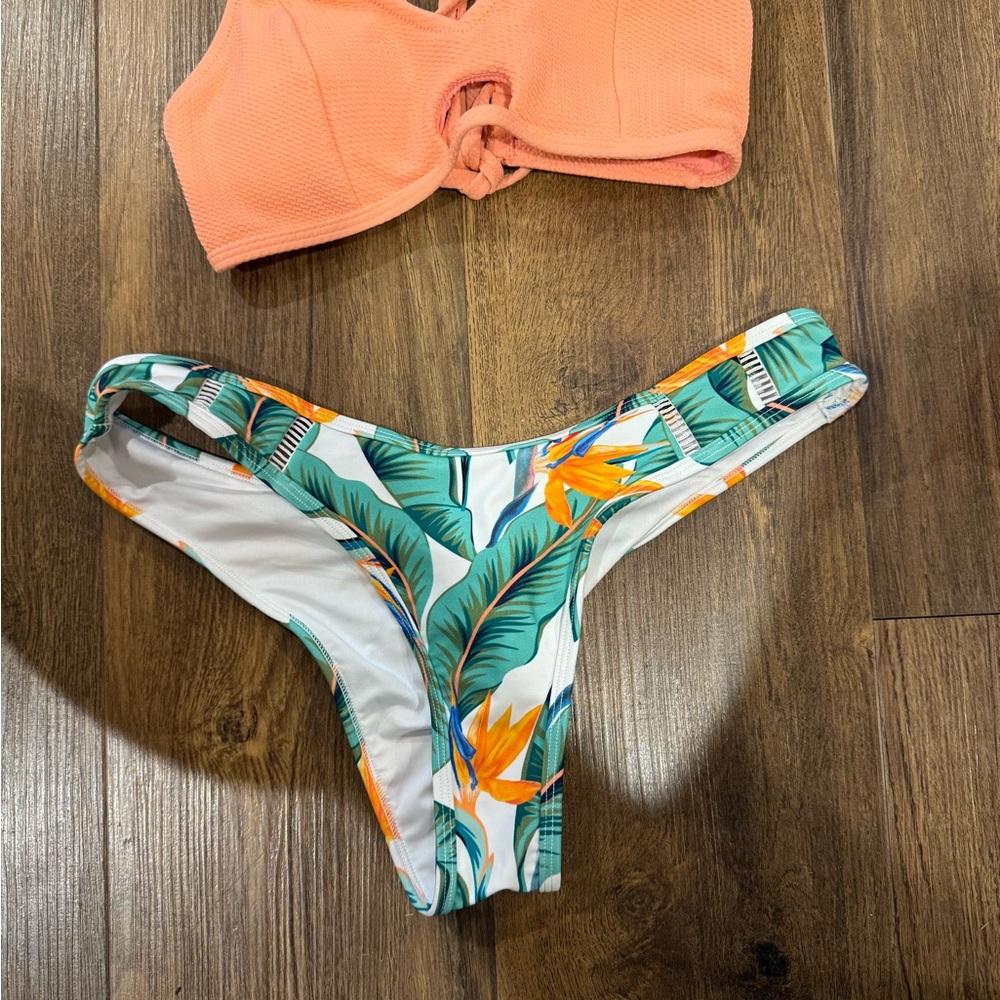 Cupshe Coral and Tropical Print Bikini Set